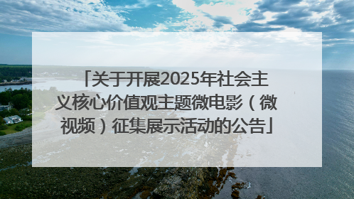 关于开展2025年社会主义核心价值观主题微电影（微视频）征集展示活动的公告