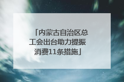 内蒙古自治区总工会出台助力提振消费11条措施