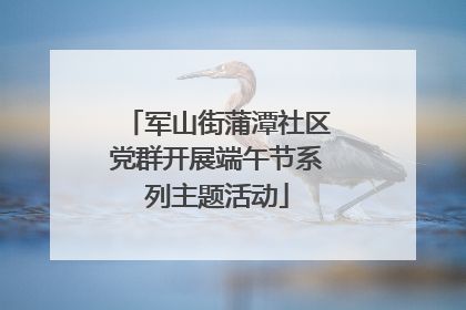 军山街蒲潭社区党群开展端午节系列主题活动