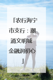 农行海宁市支行：潮涌文明城 金融润初心