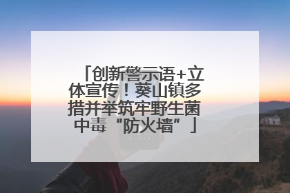 创新警示语+立体宣传！葵山镇多措并举筑牢野生菌中毒“防火墙”