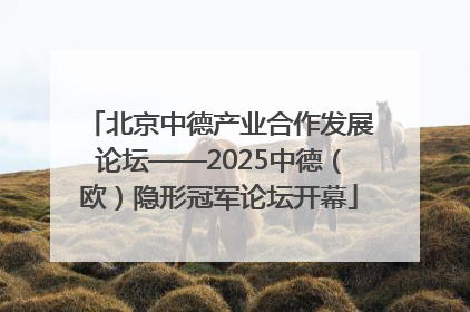 北京中德产业合作发展论坛——2025中德（欧）隐形冠军论坛开幕