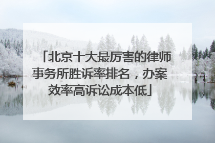 北京十大最厉害的律师事务所胜诉率排名，办案效率高诉讼成本低