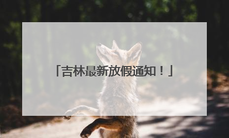 吉林最新放假通知！