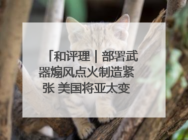 和评理｜部署武器煽风点火制造紧张 美国将亚太变成“火药桶”