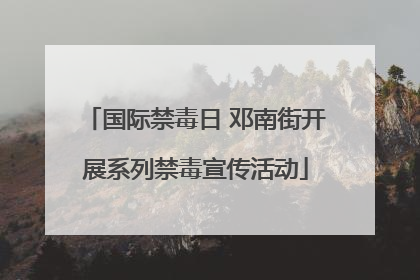 国际禁毒日 邓南街开展系列禁毒宣传活动