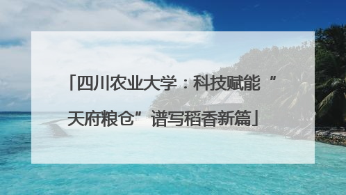 四川农业大学：科技赋能“天府粮仓”谱写稻香新篇