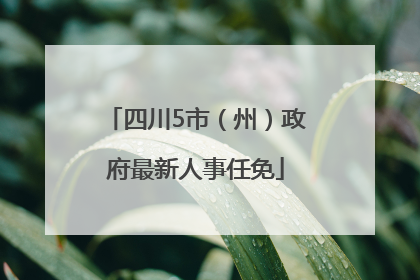 四川5市（州）政府最新人事任免