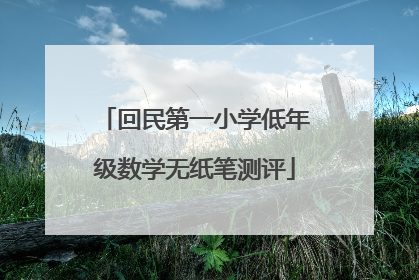 回民第一小学低年级数学无纸笔测评