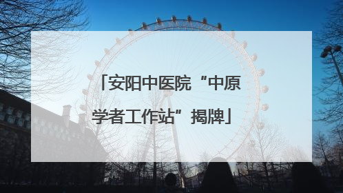 安阳中医院“中原学者工作站”揭牌
