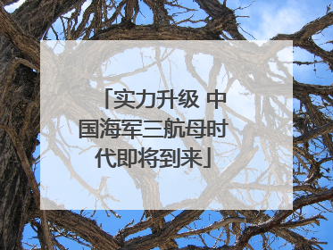 实力升级 中国海军三航母时代即将到来
