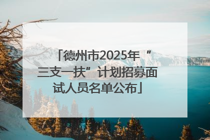 德州市2025年“三支一扶”计划招募面试人员名单公布