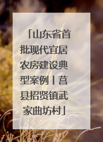 山东省首批现代宜居农房建设典型案例丨莒县招贤镇武家曲坊村