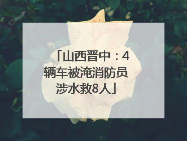 山西晋中：4辆车被淹消防员涉水救8人