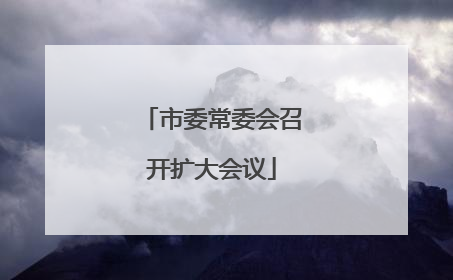 市委常委会召开扩大会议