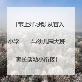 带上好习惯 从容入小学——与幼儿园大班家长谈幼小衔接