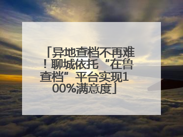 异地查档不再难！聊城依托“在鲁查档”平台实现100%满意度