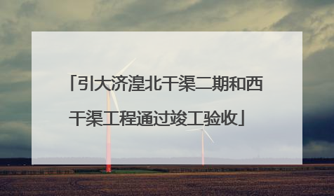 引大济湟北干渠二期和西干渠工程通过竣工验收