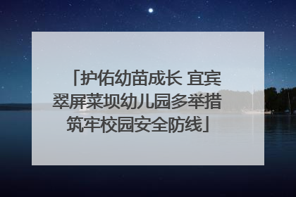 护佑幼苗成长 宜宾翠屏菜坝幼儿园多举措筑牢校园安全防线