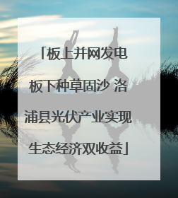 板上并网发电 板下种草固沙 洛浦县光伏产业实现生态经济双收益