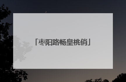 枣阳路畅皇桃俏