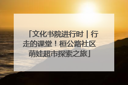 文化书院进行时｜行走的课堂！桓公路社区萌娃超市探索之旅
