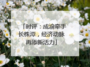 时评：成渝牵手长株潭，经济动脉再添新活力