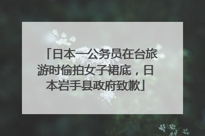 日本一公务员在台旅游时偷拍女子裙底，日本岩手县政府致歉