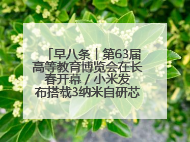 早八条丨第63届高等教育博览会在长春开幕 / 小米发布搭载3纳米自研芯片旗舰产品
