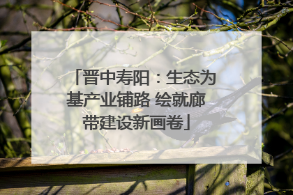 晋中寿阳：生态为基产业铺路 绘就廊带建设新画卷