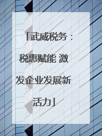 武威税务：税惠赋能 激发企业发展新活力