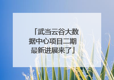 武当云谷大数据中心项目二期最新进展来了
