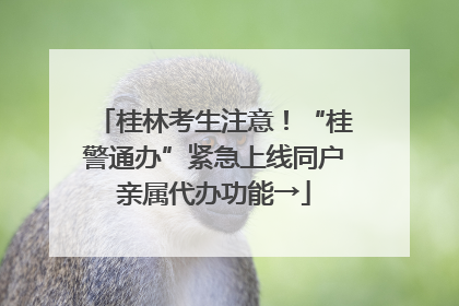 桂林考生注意！“桂警通办”紧急上线同户亲属代办功能→