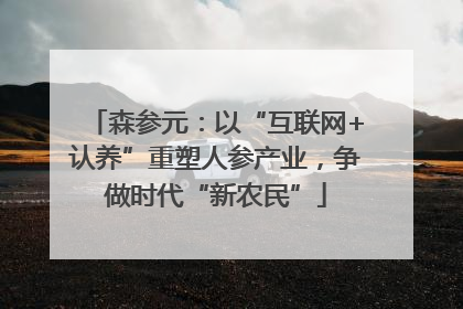 森参元：以“互联网+认养”重塑人参产业，争做时代“新农民”