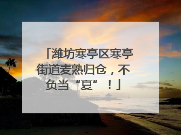 潍坊寒亭区寒亭街道麦熟归仓，不负当“夏”！
