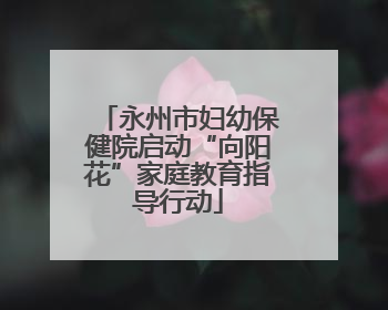 永州市妇幼保健院启动“向阳花”家庭教育指导行动
