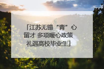 江苏无锡“青”心留才 多项暖心政策礼遇高校毕业生
