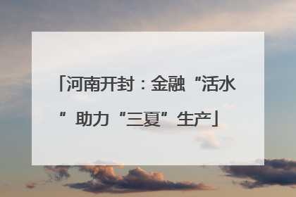 河南开封：金融“活水”助力“三夏”生产