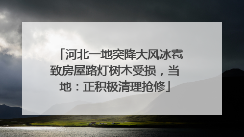 河北一地突降大风冰雹致房屋路灯树木受损，当地：正积极清理抢修