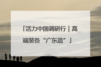 活力中国调研行｜高端装备“广东造”