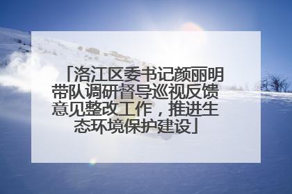 洛江区委书记颜丽明带队调研督导巡视反馈意见整改工作，推进生态环境保护建设