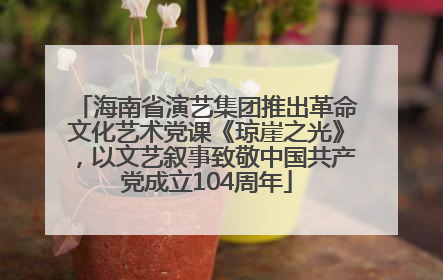 海南省演艺集团推出革命文化艺术党课《琼崖之光》，以文艺叙事致敬中国共产党成立104周年