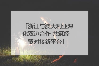 浙江与澳大利亚深化双边合作 共筑经贸对接新平台