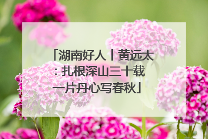 湖南好人丨黄远太：扎根深山三十载 一片丹心写春秋
