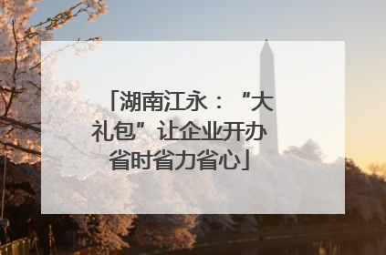 湖南江永：“大礼包”让企业开办省时省力省心