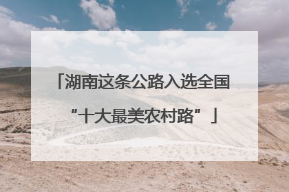 湖南这条公路入选全国“十大最美农村路”