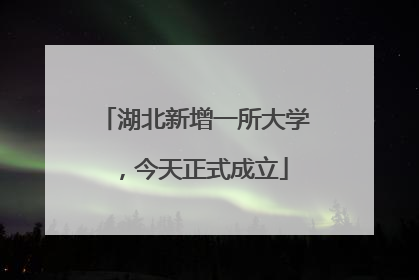 湖北新增一所大学，今天正式成立