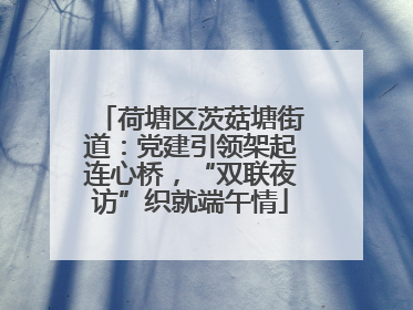 荷塘区茨菇塘街道：党建引领架起连心桥，“双联夜访”织就端午情