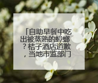 自助早餐中吃出被蒸熟的蟑螂？桔子酒店道歉，当地市监部门介入