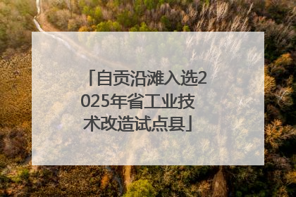 自贡沿滩入选2025年省工业技术改造试点县
